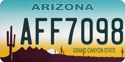 AZ license plate AFF7098