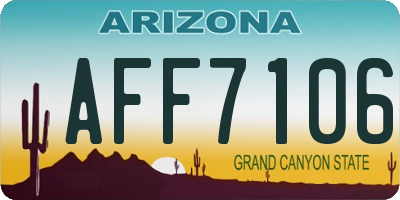 AZ license plate AFF7106