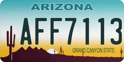 AZ license plate AFF7113