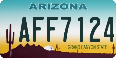 AZ license plate AFF7124