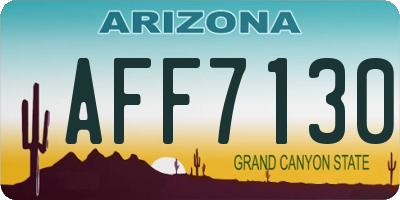 AZ license plate AFF7130