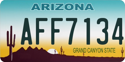AZ license plate AFF7134