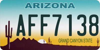 AZ license plate AFF7138