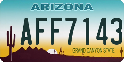 AZ license plate AFF7143