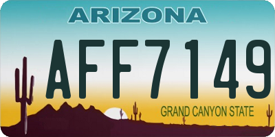 AZ license plate AFF7149