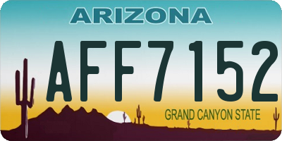 AZ license plate AFF7152