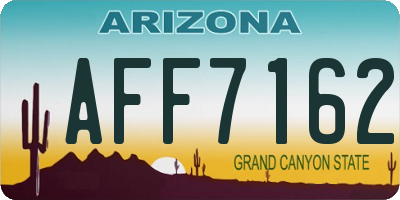 AZ license plate AFF7162
