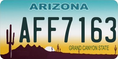 AZ license plate AFF7163
