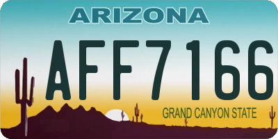 AZ license plate AFF7166