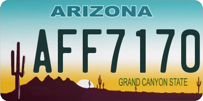 AZ license plate AFF7170