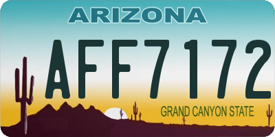 AZ license plate AFF7172