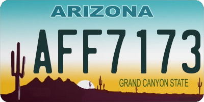 AZ license plate AFF7173