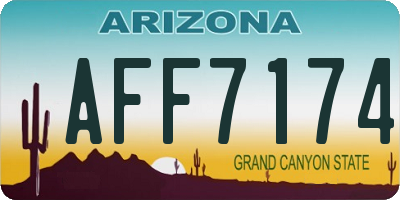 AZ license plate AFF7174