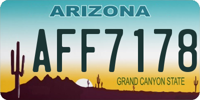 AZ license plate AFF7178
