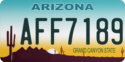 AZ license plate AFF7189