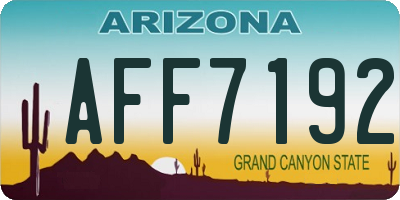 AZ license plate AFF7192