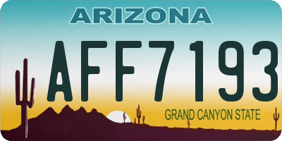 AZ license plate AFF7193