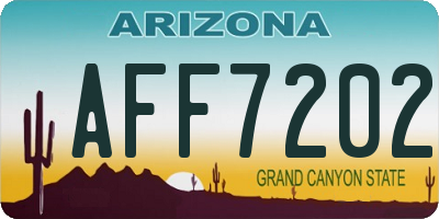 AZ license plate AFF7202