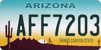 AZ license plate AFF7203