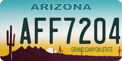 AZ license plate AFF7204