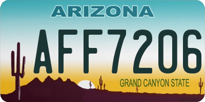 AZ license plate AFF7206