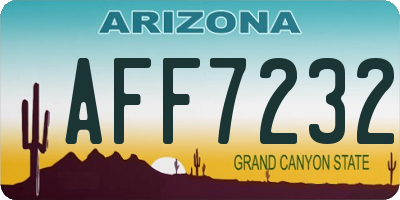 AZ license plate AFF7232