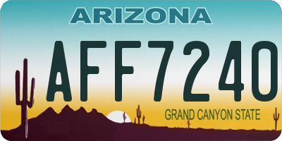 AZ license plate AFF7240