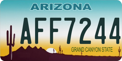 AZ license plate AFF7244