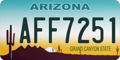 AZ license plate AFF7251