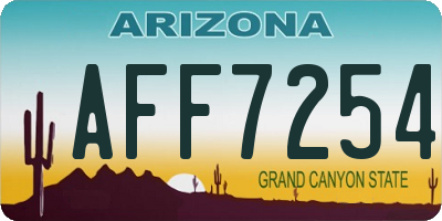 AZ license plate AFF7254