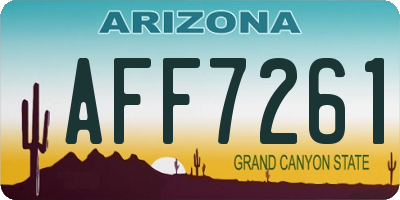 AZ license plate AFF7261