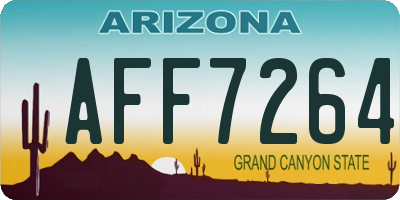 AZ license plate AFF7264