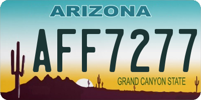 AZ license plate AFF7277