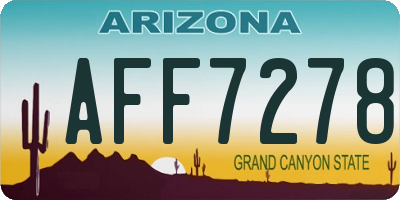 AZ license plate AFF7278