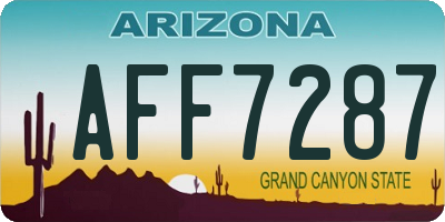 AZ license plate AFF7287