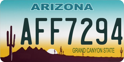 AZ license plate AFF7294