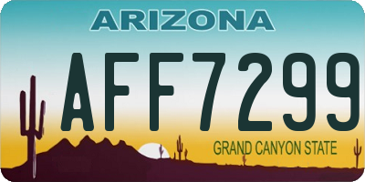 AZ license plate AFF7299