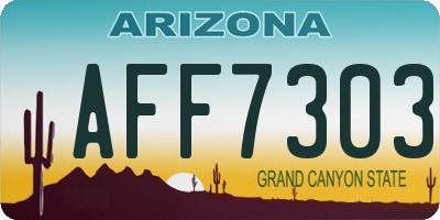 AZ license plate AFF7303