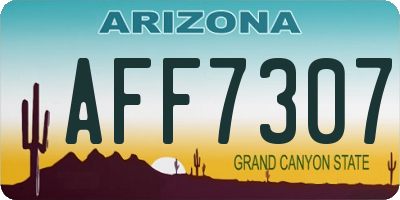 AZ license plate AFF7307