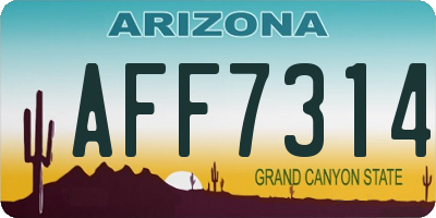 AZ license plate AFF7314