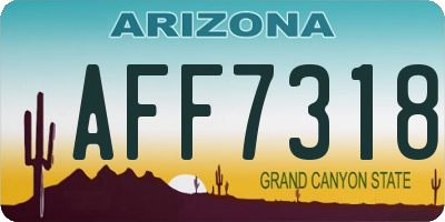 AZ license plate AFF7318