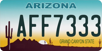 AZ license plate AFF7333