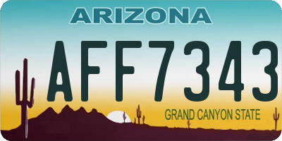 AZ license plate AFF7343