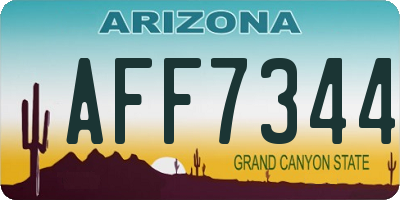 AZ license plate AFF7344