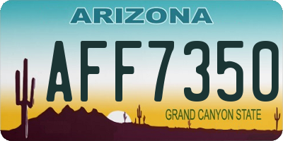 AZ license plate AFF7350