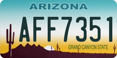 AZ license plate AFF7351