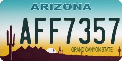 AZ license plate AFF7357
