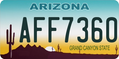 AZ license plate AFF7360