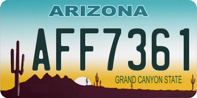 AZ license plate AFF7361