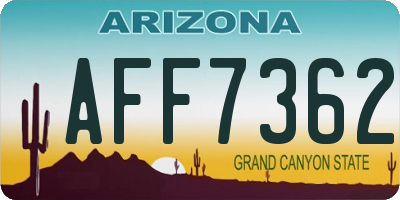 AZ license plate AFF7362